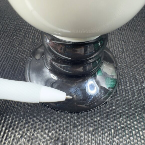 Vintage Hall China 1273 Pedestal Mugs White Black Set Of 2 MCM USA Pottery Mugs - Picture 9 of 16